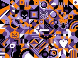 Halloween holiday abstract geometric tile pattern vector