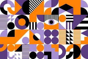 Halloween abstract modern geometric pattern vector