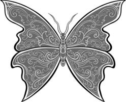 Beautiful Line Art Butterfly Illustration vector