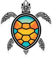 Oceanic Elegance, Sea Turtle Geometric Art vector