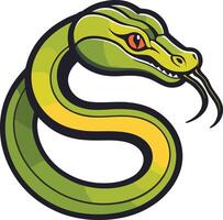 Grey Canvas, Emerald Fury, Snake Art vector