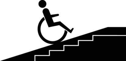 Disable Access Ramp Simple Icon vector