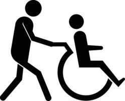 Support, Help Disability People Simple Icon vector