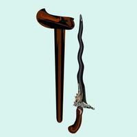 An image of a medieval sword with a wooden handle vector
