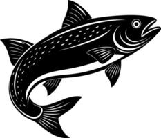 salmon fish silhouette illustration Design on a white background vector