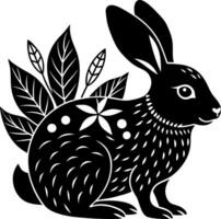 rabbit silhouette sublimation, rabbit silhouette illustration Design on a white background vector