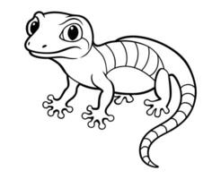 Gecko Hatchling Line Art Illustration vector