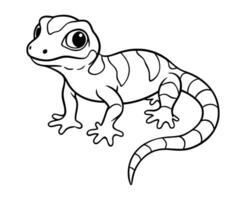 Gecko Hatchling Line Art Illustration vector