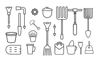 Gardening Tools Line Art Pattern Design vector