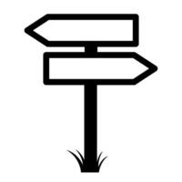 signpost with two placards pointing in opposite directions icon symbol illustration vector