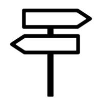 signpost with two placards pointing in opposite directions icon symbol illustration vector