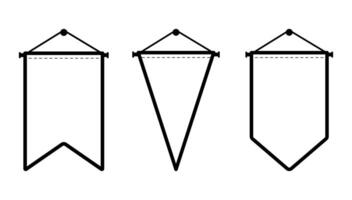 Simple pennant icon set outline illustration vector