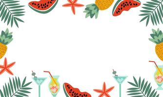 rectangular background frame of beach desserts vector