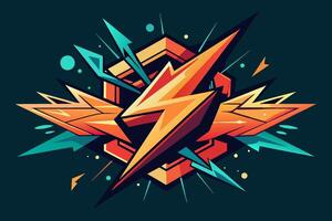 Dynamic Lightning Symbol Illustration for Energy Concepts, Energy Dynamic Lightning Symbol Shape vector