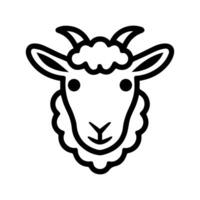 Sheep icon or modern line symbol. line art and icon design with bold outline. Black and white Pixel Perfect minimalistic symbol isolated white background. Silhouette simple thin sign vector