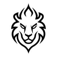 Fire Lion icon or modern line symbol. line art and icon design with bold outline. Black and white Pixel Perfect minimalistic symbol isolated white background. Silhouette simple thin sign vector