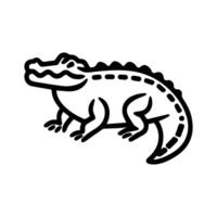 Alligator icon or modern line symbol. line art and icon design with bold outline. Black and white Pixel Perfect minimalistic symbol isolated white background. Silhouette simple thin sign vector