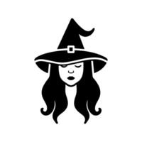 Witch icon or modern line symbol. line art and icon design with bold outline. Black and white Pixel Perfect minimalistic symbol isolated white background. Silhouette simple thin sign vector