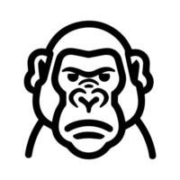 Gorilla icon or modern line symbol. line art and icon design with bold outline. Black and white Pixel Perfect minimalistic symbol isolated white background. Silhouette simple thin sign vector