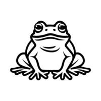 Frog icon or modern line symbol. line art and icon design with bold outline. Black and white Pixel Perfect minimalistic symbol isolated white background. Silhouette simple thin sign vector
