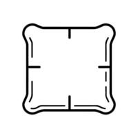 pillow icon or modern line symbol. line art and icon design with bold outline. Black and white Pixel Perfect minimalistic symbol isolated white background. Silhouette simple thin sign vector