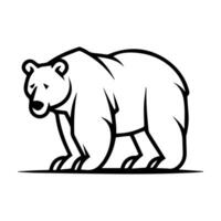 Bear icon or modern line symbol. line art and icon design with bold outline. Black and white Pixel Perfect minimalistic symbol isolated white background. Silhouette simple thin sign vector