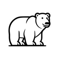 polar bear icon or modern line symbol. line art and icon design with bold outline. Black and white Pixel Perfect minimalistic symbol isolated white background. Silhouette simple thin sign vector
