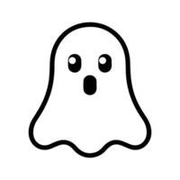 Ghost icon or modern line symbol. line art and icon design with bold outline. Black and white Pixel Perfect minimalistic symbol isolated white background. Silhouette simple thin sign vector