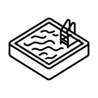 pool icon or modern line symbol. line art and icon design with bold outline. Black and white Pixel Perfect minimalistic symbol isolated white background. Silhouette simple thin sign vector