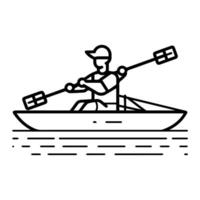 rowing icon or modern line symbol. line art and icon design with bold outline. Black and white Pixel Perfect minimalistic symbol isolated white background. Silhouette simple thin sign vector