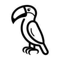 Toucan icon or modern line symbol. line art and icon design with bold outline. Black and white Pixel Perfect minimalistic symbol isolated white background. Silhouette simple thin sign vector