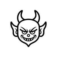 demon icon or modern line symbol. line art and icon design with bold outline. Black and white Pixel Perfect minimalistic symbol isolated white background. Silhouette simple thin sign vector