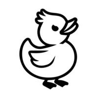 Duck icon or modern line symbol. line art and icon design with bold outline. Black and white Pixel Perfect minimalistic symbol isolated white background. Silhouette simple thin sign vector