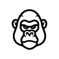 Gorilla icon or modern line symbol. line art and icon design with bold outline. Black and white Pixel Perfect minimalistic symbol isolated white background. Silhouette simple thin sign vector