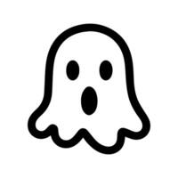Ghost icon or modern line symbol. line art and icon design with bold outline. Black and white Pixel Perfect minimalistic symbol isolated white background. Silhouette simple thin sign vector