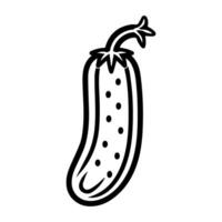 cucumber icon or modern line symbol. line art and icon design with bold outline. Black and white Pixel Perfect minimalistic symbol isolated white background. Silhouette simple thin sign vector