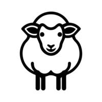 Sheep icon or modern line symbol. line art and icon design with bold outline. Black and white Pixel Perfect minimalistic symbol isolated white background. Silhouette simple thin sign vector