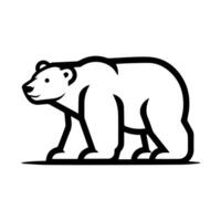 polar bear icon or modern line symbol. line art and icon design with bold outline. Black and white Pixel Perfect minimalistic symbol isolated white background. Silhouette simple thin sign vector