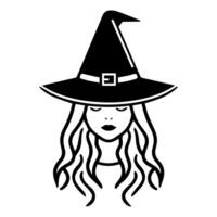 Witch icon or modern line symbol. line art and icon design with bold outline. Black and white Pixel Perfect minimalistic symbol isolated white background. Silhouette simple thin sign vector