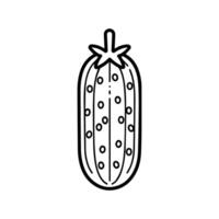 cucumber icon or modern line symbol. line art and icon design with bold outline. Black and white Pixel Perfect minimalistic symbol isolated white background. Silhouette simple thin sign vector