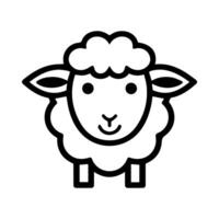 Sheep icon or modern line symbol. line art and icon design with bold outline. Black and white Pixel Perfect minimalistic symbol isolated white background. Silhouette simple thin sign vector