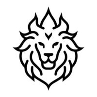 Fire Lion icon or modern line symbol. line art and icon design with bold outline. Black and white Pixel Perfect minimalistic symbol isolated white background. Silhouette simple thin sign vector