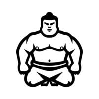 Sumo icon or modern line symbol. line art and icon design with bold outline. Black and white Pixel Perfect minimalistic symbol isolated white background. Silhouette simple thin sign vector