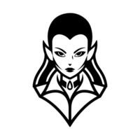 Vampire icon or modern line symbol. line art and icon design with bold outline. Black and white Pixel Perfect minimalistic symbol isolated white background. Silhouette simple thin sign vector