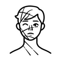 injury icon or modern line symbol. line art and icon design with bold outline. Black and white Pixel Perfect minimalistic symbol isolated white background. Silhouette simple thin sign vector