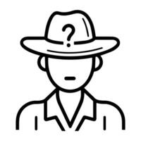 mystery icon or modern line symbol. line art and icon design with bold outline. Black and white Pixel Perfect minimalistic symbol isolated white background. Silhouette simple thin sign vector