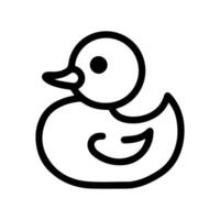Duck icon or modern line symbol. line art and icon design with bold outline. Black and white Pixel Perfect minimalistic symbol isolated white background. Silhouette simple thin sign vector