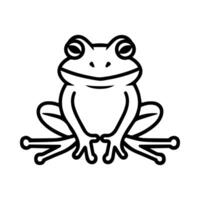 Frog icon or modern line symbol. line art and icon design with bold outline. Black and white Pixel Perfect minimalistic symbol isolated white background. Silhouette simple thin sign vector