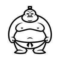 Sumo icon or modern line symbol. line art and icon design with bold outline. Black and white Pixel Perfect minimalistic symbol isolated white background. Silhouette simple thin sign vector