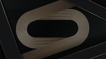 Abstract black background with gold line. Luxury style with geometric pattern. Modern rounded texture. Suit for banner, cover, poster, presentation, etc. vector